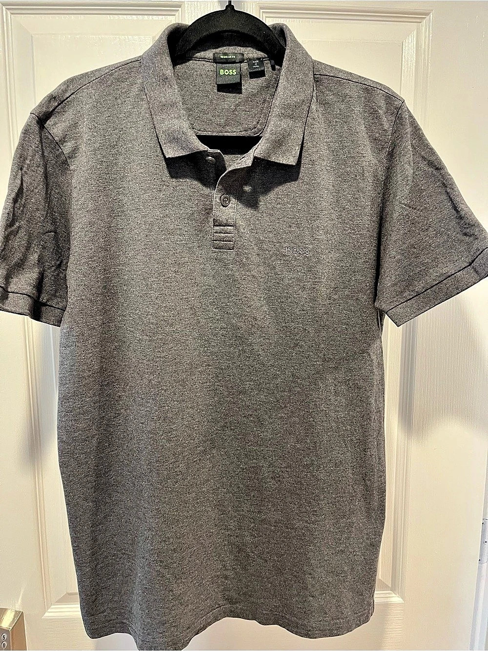 BOSS Cotton-piqué regular-fit polo shirt with tonal logo Gray XL